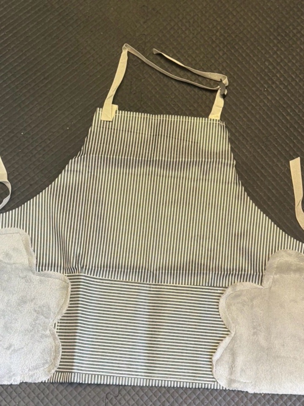 Classic Kids Cooking Apron Gray Stripes One Size